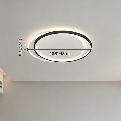 Modern Minimalist Square Round Iron Acrylic LED Flush Mount Ceiling Light for Living Room