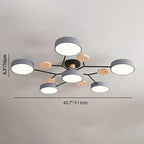 Contemporary Scandinavian Round Molecule Branch Design LED Semi-Flush Mount Ceiling Light For Living Room Lumendat