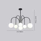 Glass Ball 6-8 Light Arch Chandeliers Lumendat