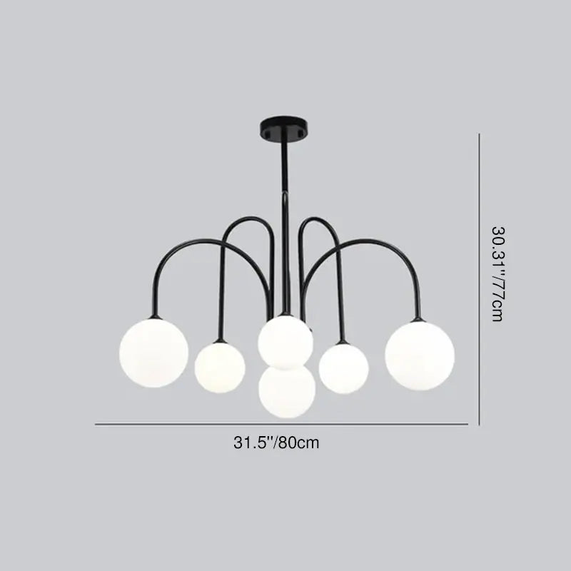 Glass Ball 6-8 Light Arch Chandeliers Lumendat