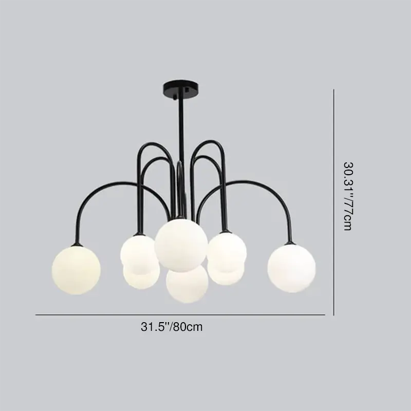 Glass Ball 6-8 Light Arch Chandeliers Lumendat