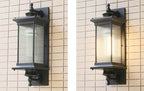 Retro Rectangular 1-Light Outdoor Waterproof Wall Sconce Lamp