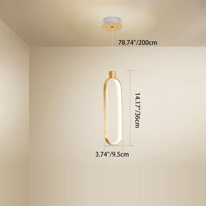 Minimalist Long Ring Aluminum 1-Light LED Pendant Light