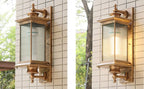 Retro Rectangular 1-Light Outdoor Waterproof Wall Sconce Lamp