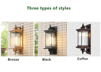 Retro Rectangular 1-Light Outdoor Waterproof Wall Sconce Lamp