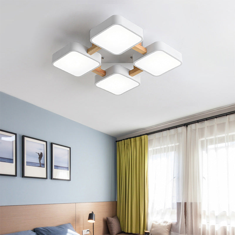 Lumendat Modern Acrylic Small Cube Combination LED Flush Mount Light Lumendat