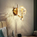 Modern Luxury Metal Iron Stainless Steel Crystal Ball Cylinder 1-Light Wall Sconce Lamp For Bedside Lumendat