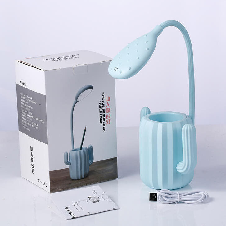 Lumendat Modern Children's Plastic Cactus Pencil Eye Protection USB LED Table Lamp Lumendat