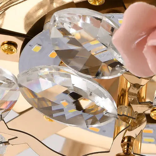 Modern Luxury Rose Iron Ceramic Crystal 6/7/8 Light Chandelier Lumendat