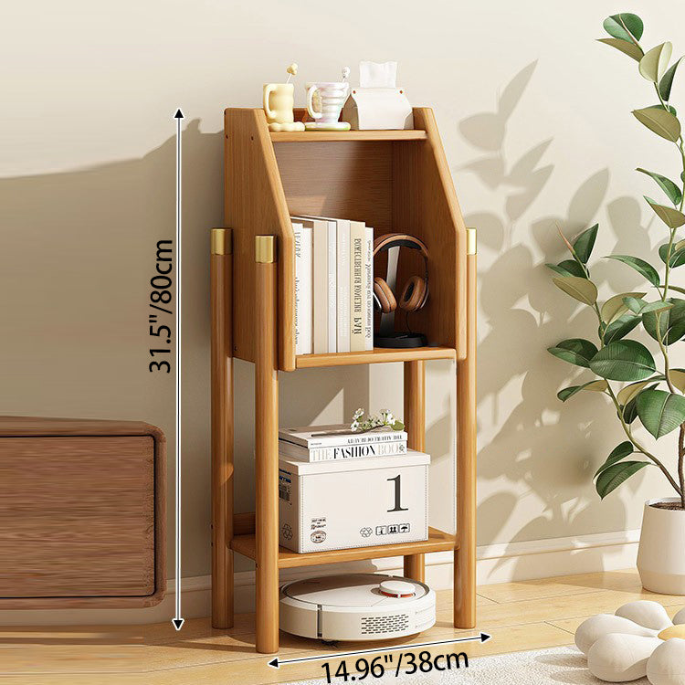 Traditional Vintage Bamboo Fiberboard Multi-functional Storage Sideboard 3/4-Tier Display Rack With Drawer For Home Office DFM-F