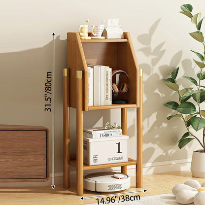Traditional Vintage Bamboo Fiberboard Multi-functional Storage Sideboard 3/4-Tier Display Rack With Drawer For Home Office