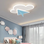 Lumendat Modern Art Deco Kids Iron Acrylic Cloud Plane LED Flush Mount Ceiling Light For Bedroom Lumendat