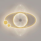 Lumendat Modern Creative Planet Star Effect LED Flush Mount Ceiling Fan Light Lumendat