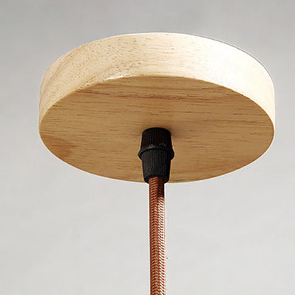 Contemporary Scandinavian Cylinder Cone Cement Solid Wood 1-light Pendant Light for Living Room