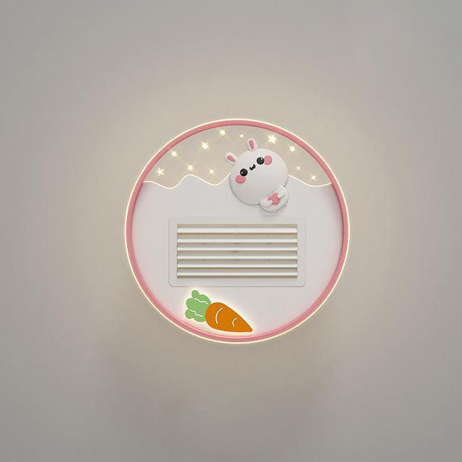 Lumendat Contemporary Creative Acrylic Astronaut Moon LED Kids Flush Mount Ceiling Invisible Bladeless Fan Light For Bedroom Lumendat