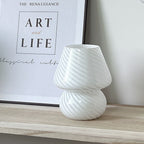 Modern Minimalist Striped Mushroom Glass 1-Light Table Lamp Lumendat