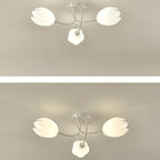 Modern Art Deco Tulip Flower Design 3/7/11/13 Light Semi-Flush Mount Ceiling Light For Living Room