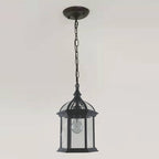 Modern Minimalist Hexagonal Column Aluminum Glass 1-light Outdoor Pendant Light for Garden BulbSquare