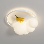 Lumendat Modern Kids Cloudy Airplane Iron Resin Rotomolded LED Flush Mount Ceiling Light Lumendat