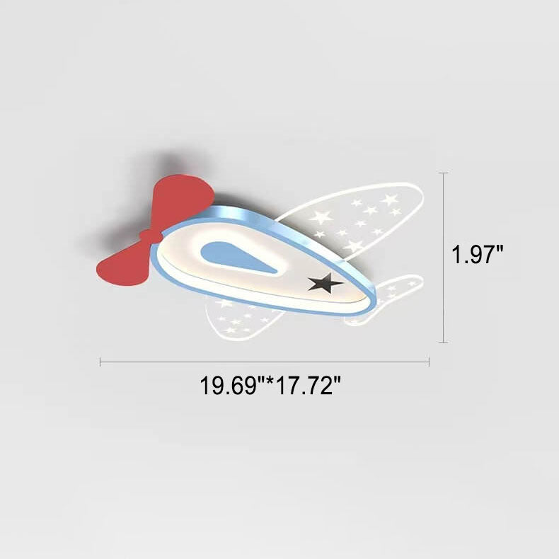 Lumendat Cartoon Creative Aircraft Iron Acrylic Kids LED Flush Mount Ceiling Light Lumendat