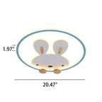 Childlike Modern Simple Cartoon Rabbit Design LED Flush Mount Light