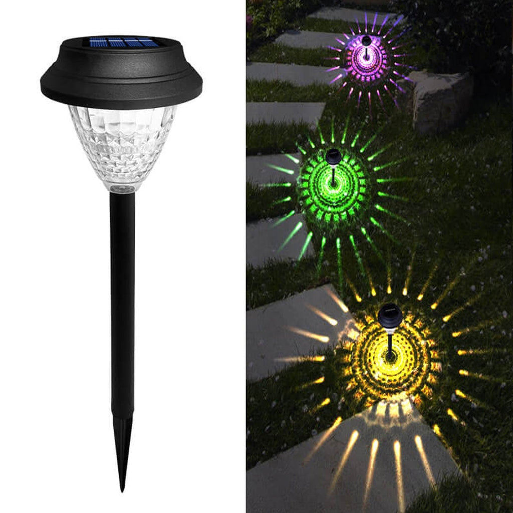 Solar Waterproof Circular Divergent Light Shadow Design LED Outdoor Garden Decorative Light Lumendat