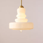 Modern Colorful Glass Gourd Shade 1-light Pendant Light BulbSquare