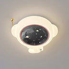 Lumendat Modern Art Deco Kids Iron PE Astronaut Round LED Flush Mount Ceiling Light For Bedroom Lumendat