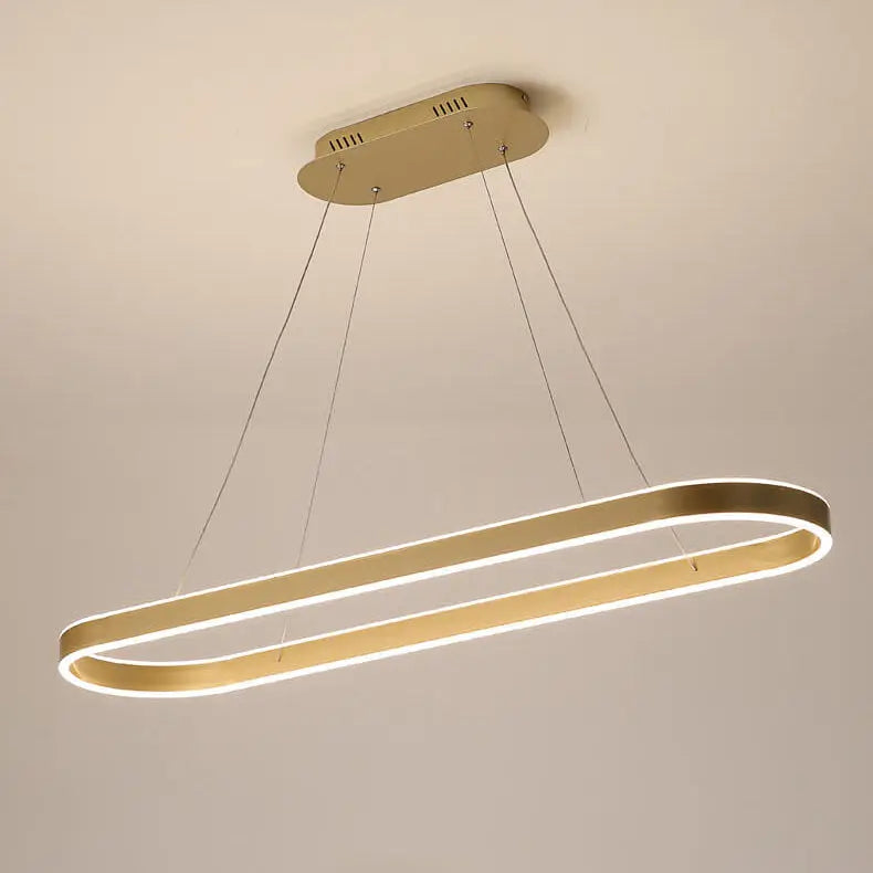 Modern Minimalist Light Luxury Oval Aluminum LED Chandelier BulbSquare