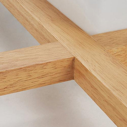 Traditional Japanese Wood Acrylic Square Tatami LED Flush Mount Ceiling Light for Bedroom