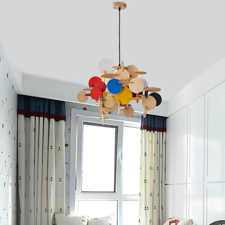 Nordic Creative Round Building Blocks Acrylic Iron 1-light Pendant Light