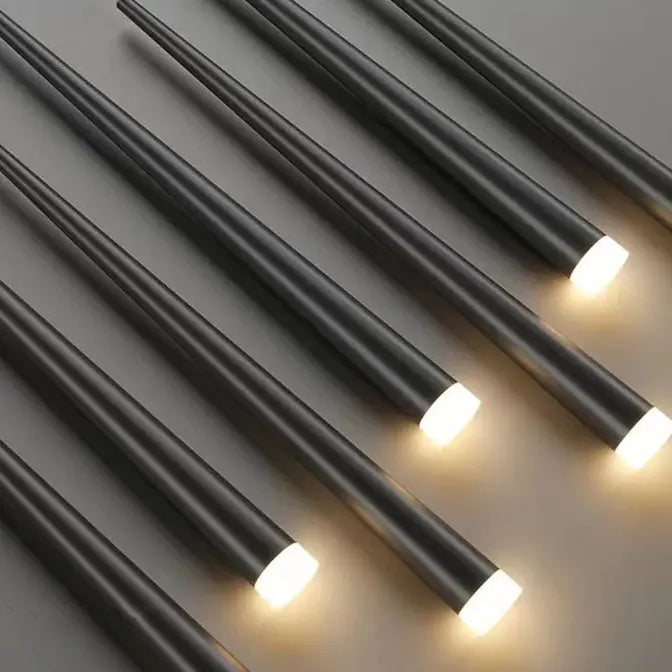 Modern Minimalist Tapered Tube Iron Acrylic LED Island Light Chandelier BulbSquare