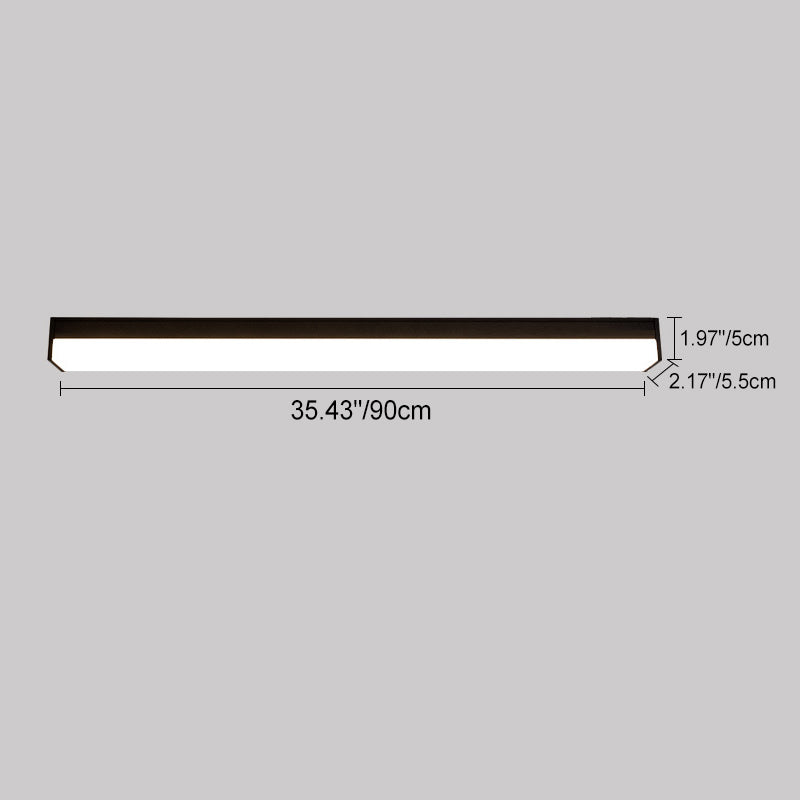 Modern Minimalist Long Rectangle Aluminum PC LED Flush Mount Ceiling Light For Outdoor Patio Lumendat