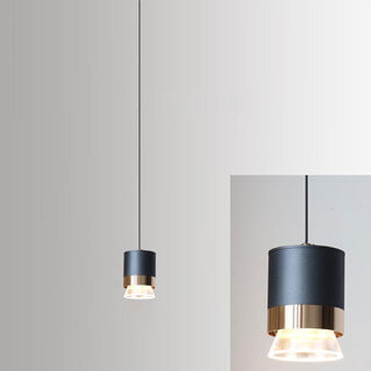 Nordic Light Luxury Cylindrical Aluminum Acrylic LED Pendant Light BulbSquare