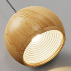 Japanese Wood Grain Round Oval Iron 1-light Pendant Light BulbSquare