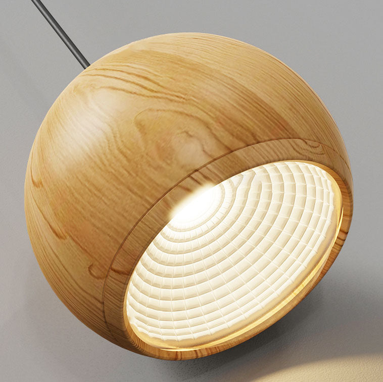 Japanese Wood Grain Round Oval Iron 1-light Pendant Light BulbSquare