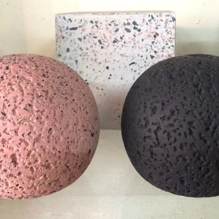 Contemporary Scandinavian Orb Terrazzo 1-light Pendant Light for Bedroom BulbSquare