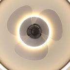 Contemporary Nordic Round Iron Silicone Aluminum Invisible LED Flush Mount Ceiling Fan Light For Living Room & Bedroom Lumendat