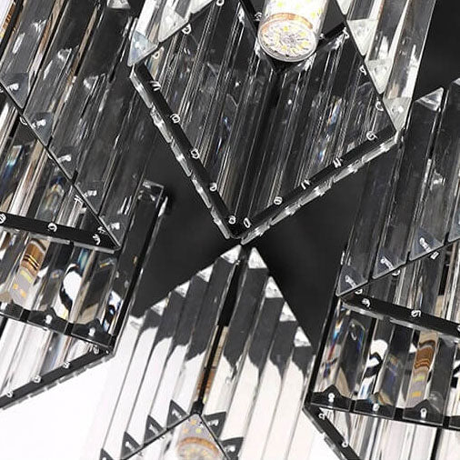 Modern Luxury Diamond Shaped Iron Crystal 3/4/5/6 Light Semi-Flush Mount Ceiling Light Lumendat