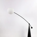 Contemporary Creative Tapered Base Fishing Rod Orb Iron Glass 1-Light Standing Floor Lamp For Living Room Lumendat