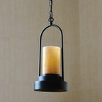 Vintage Industrial Candle 1-light Hemp Wire LED Pendant Light BulbSquare