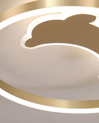 Lumendat Modern Creative Golden Dolphin Iron LED Flush Mount Ceiling Light Lumendat