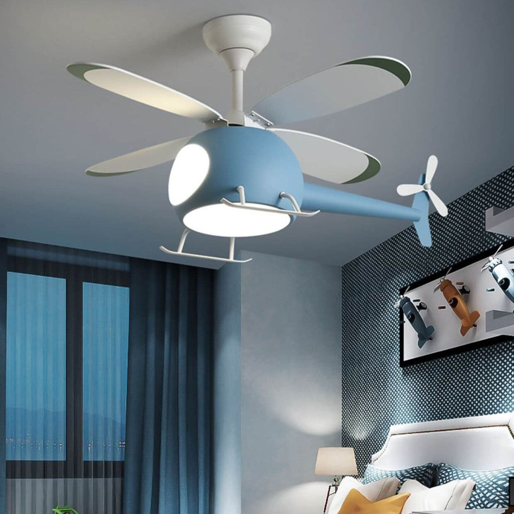 Lumendat Simple Cartoon Aircraft LED Downrods Ceiling Fan Light Lumendat
