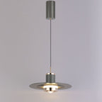 Modern Minimalist Cylinder Flying Saucer Metal LED Pendant Light for Living Room