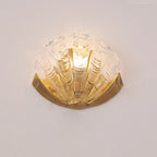 Modern Art Deco Shell Brass Glass 1-Light Wall Sconce Lamp For Living Room