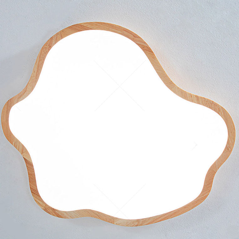 Japanese Modern Cloud Acrylic Log LED Flush Mount Ceiling Light BulbSquare