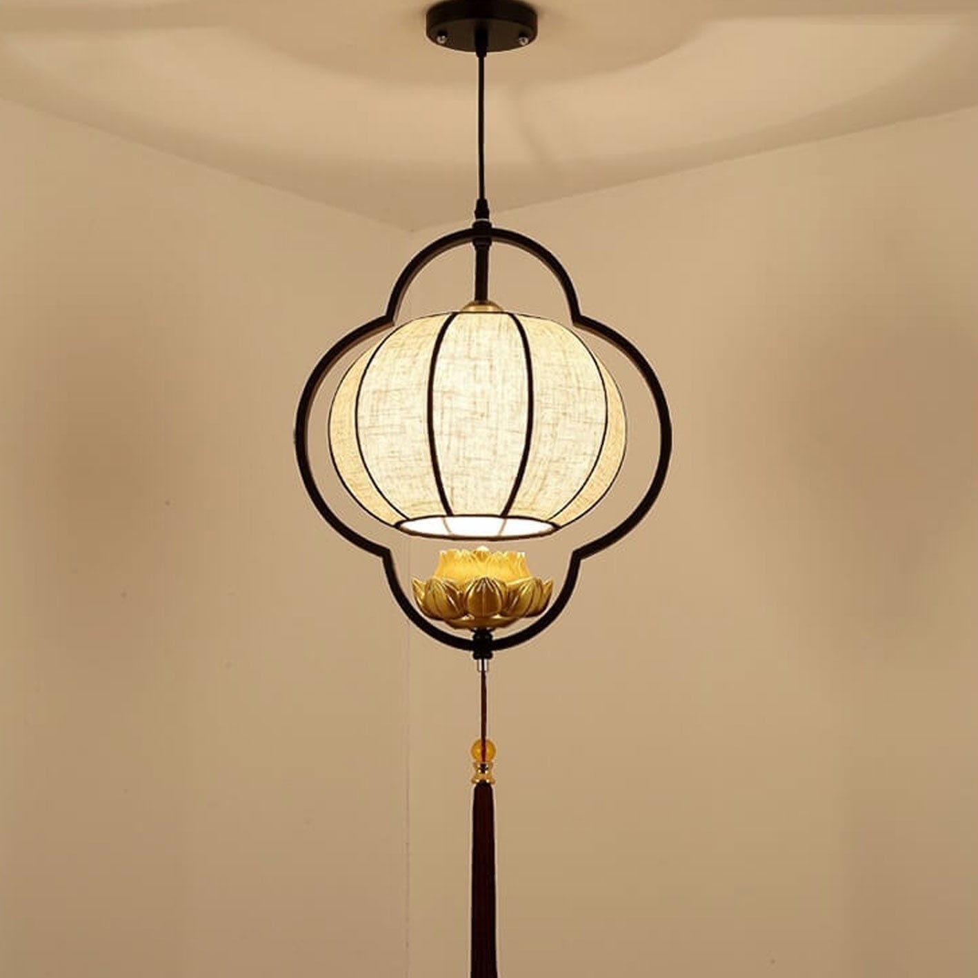 Chinese Retro Light Luxury Wrought Iron 1-light Pendant Light
