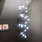 Modern Luxury Staircase Crystal Orb Ball Shade LED Loft Chandelier Lumendat