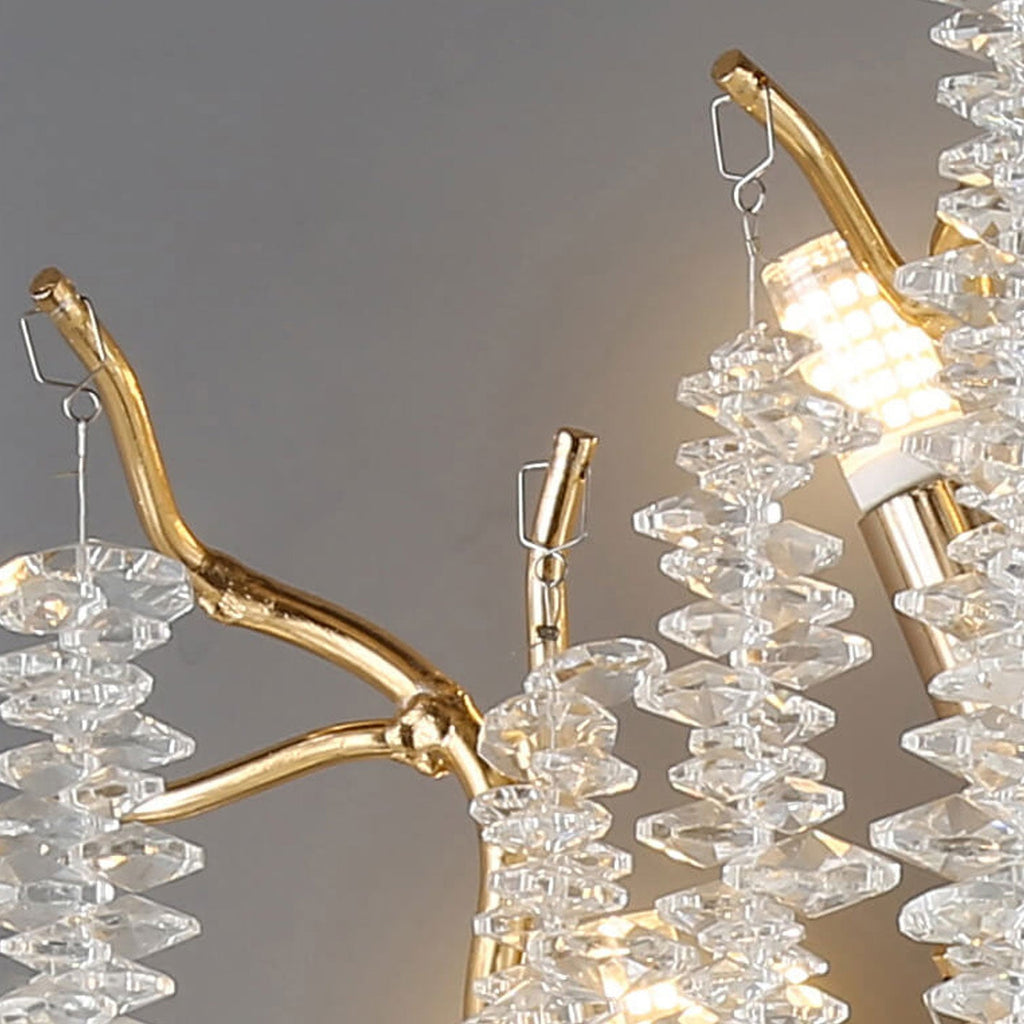 Modern Light Luxury Tree Branch Crystal 3-Light Wall Sconce Lamp Lumendat