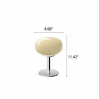 Nordic Vintage Cream Round Glass 1-Light Table Lamp Lumendat